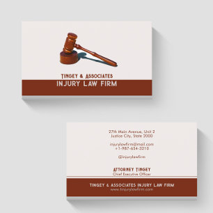Gavel Rechtsanwaltskanzlei Black and Brown Busines Visitenkarte