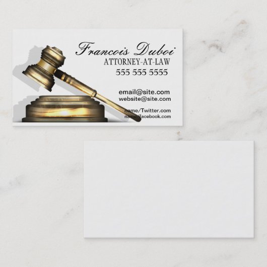 Gavel Rechtsanwyer Rechtsanwaltskanzlei Business C Visitenkarte (Vorne/Hinten)