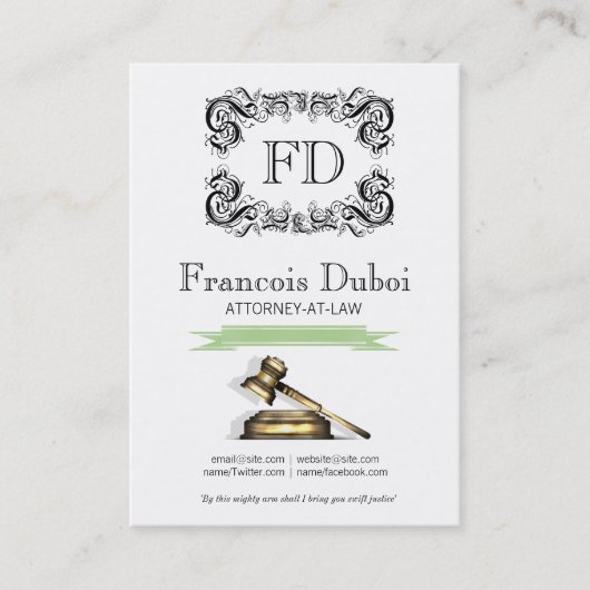 Gavel Rechtsanwyer Rechtsanwaltskanzlei Business C Visitenkarte (Vorderseite)
