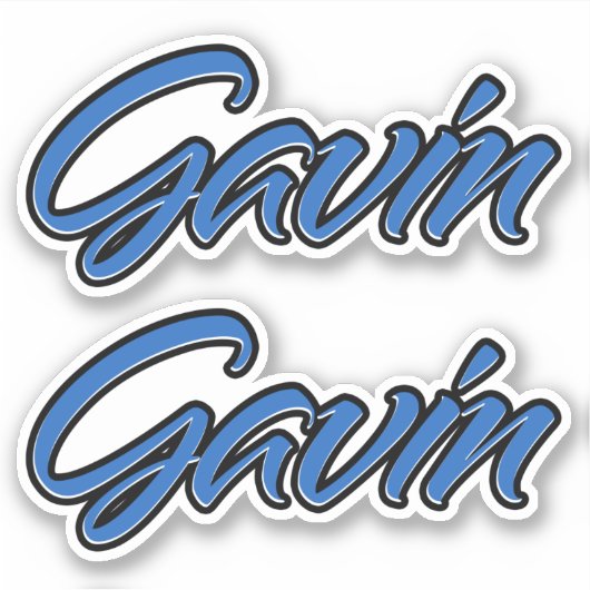 Gavin Name blue Aufkleber Sticker Stickerset (Vorderseite)