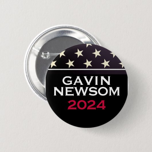 GAVIN NEWSOM 2024 KAMPAGNENSCHALTFLÄCHE BUTTON (Vorne & Hinten)