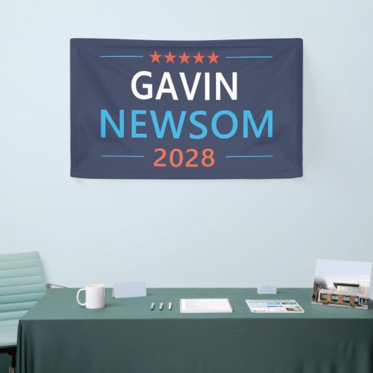 Gavin Newsom 2028 für den Präsidenten Banner (Messeveranstaltung)