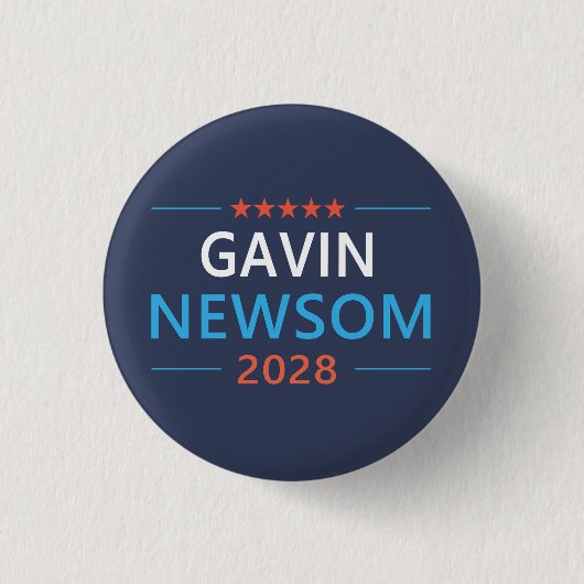 Gavin Newsom 2028 für den Präsidenten Button (Vorderseite)
