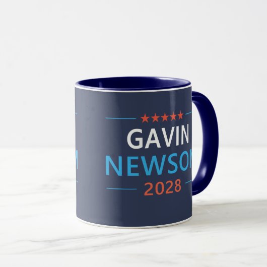 Gavin Newsom 2028 für den Präsidenten Tasse (VorderseiteRechts)