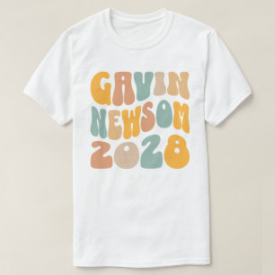 Gavin Newsom 2028 für den Text von Präsident Wavy T-Shirt