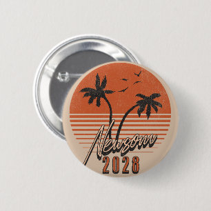 Gavin Newsom 2028 für Präsident Palm Tree Sunset Button