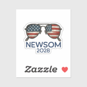 Gavin Newsom 2028 für Präsident Sonnenbrille Aufkleber