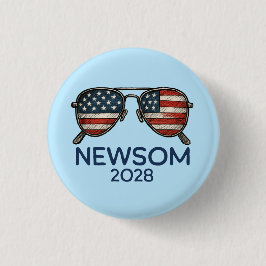 Gavin Newsom 2028 für Präsident Sonnenbrille Button