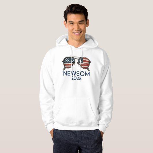 Gavin Newsom 2028 für Präsident Sonnenbrille Hoodie (Vorne ganz)