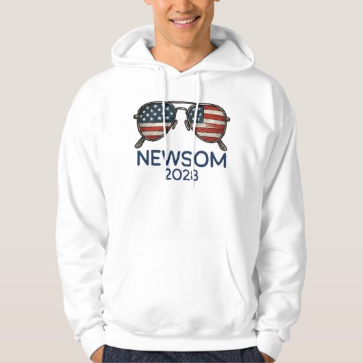 Gavin Newsom 2028 für Präsident Sonnenbrille Hoodie (Vorderseite)