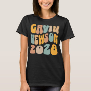 Gavin Newsom 2028 Für Präsident Wavy Text T-Shirt