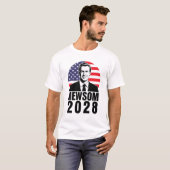 Gavin Newsom 2028 für Präsidentin Amerikanische Fl T-Shirt (Vorne ganz)