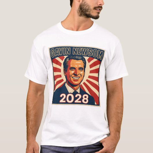 Gavin Newsom 2028 Hope Style Presidential Campaign T-Shirt (Vorderseite)