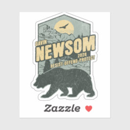 Gavin Newsom 2028 Resist Protect Defend Aufkleber