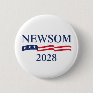 Gavin Newsom 2028 US-Flagge Wahlkampf-Kampagne Button