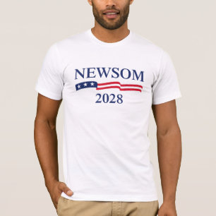 Gavin Newsom 2028 US-Flagge Wahlkampf-Kampagne T-Shirt