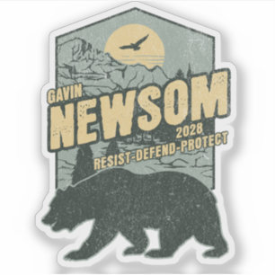 Gavin Newsom 2028 Widerstehen Schützen Verteidigen Aufkleber