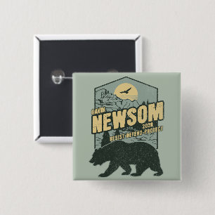 Gavin Newsom 2028 Widerstehen Schützen Verteidigen Button