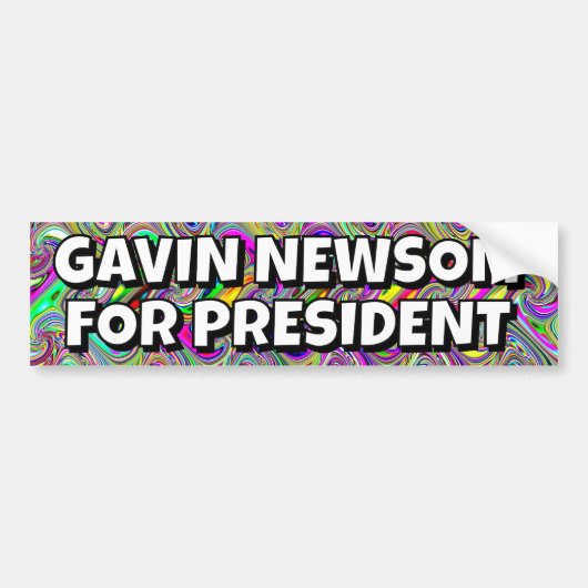 GAVIN NEWSOM ALS PRÄSIDENT AUTOAUFKLEBER (Vorne)