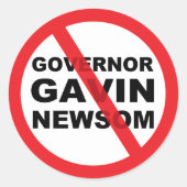 Gavin Newsom Anti Runder Aufkleber (Vorderseite)