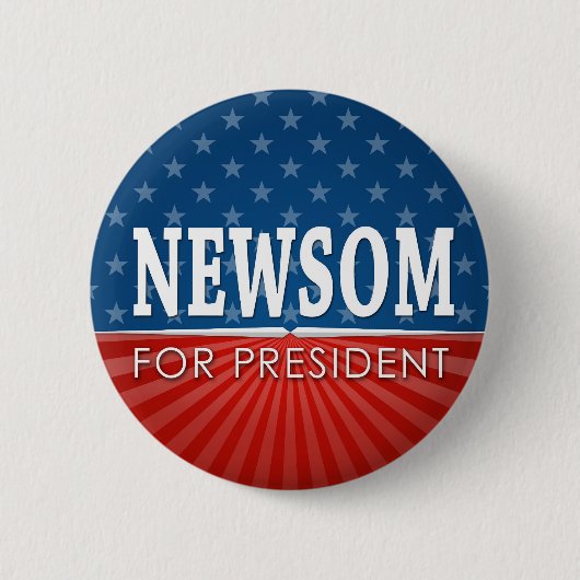 Gavin Newsom Campaign US Flagge Button (Vorderseite)