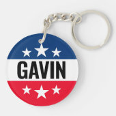 Gavin Newsom Campaign - Vintages Ike Design Schlüsselanhänger (Rückseite)