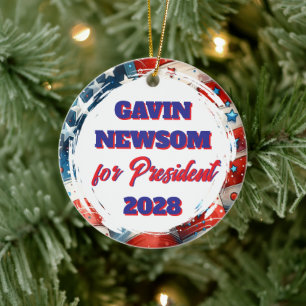 Gavin Newsom für den Präsidenten Politisch Keramik Ornament