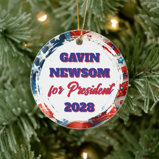 Gavin Newsom für den Präsidenten Politisch Keramik Ornament (Baum)