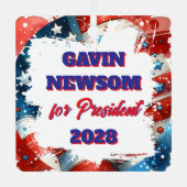 Gavin Newsom für den Präsidenten Politisch Ornament Aus Metall (Vorderseite)
