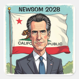 Gavin Newsom für den Präsidenten Politisch Quadratischer Aufkleber