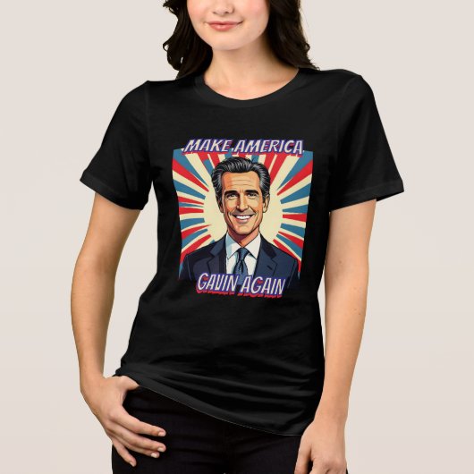 Gavin Newsom für Präsident 2028 | Amerika Tri-Blend Shirt (Vorderseite)