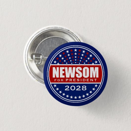 Gavin Newsom für Präsident 2028 Button (Vorne & Hinten)