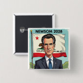 Gavin Newsom für Präsident 2028 Button (Vorne & Hinten)