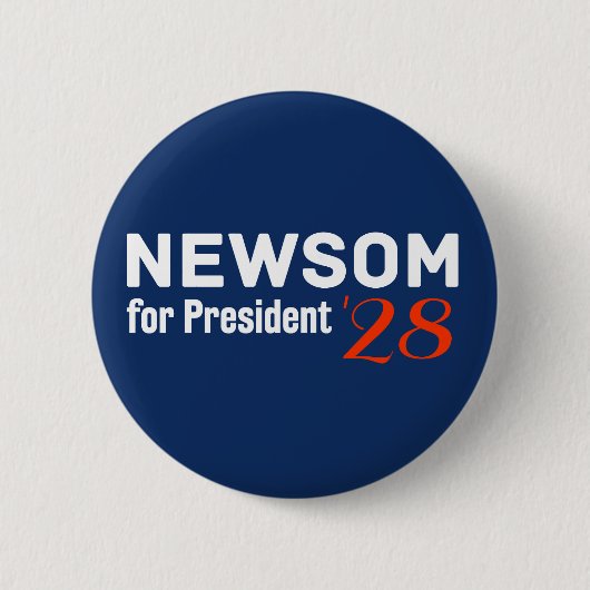 Gavin Newsom für Präsident 2028 Knopf Button (Vorderseite)