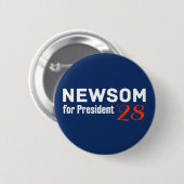 Gavin Newsom für Präsident 2028 Knopf Button (Vorne & Hinten)