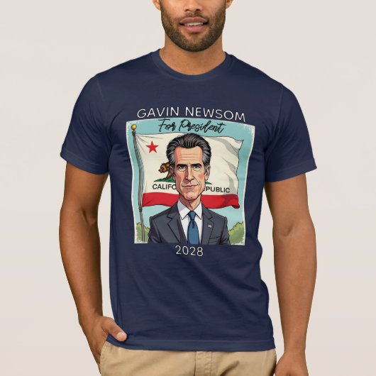 Gavin Newsom für Präsident 2028 T-Shirt (Vorderseite)