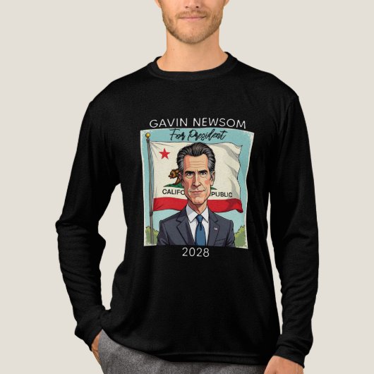 Gavin Newsom für Präsident 2028 Tri-Blend Shirt (Vorderseite)
