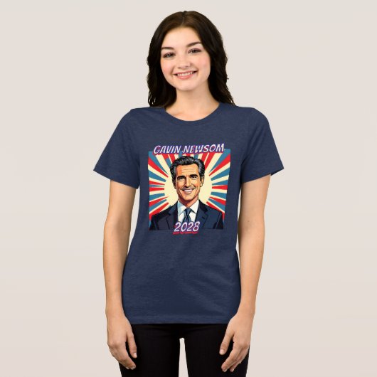 Gavin Newsom für Präsident 2028 Tri-Blend Shirt (Vorderseite voll)