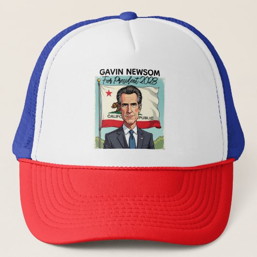 Gavin Newsom für Präsident 2028 Truckerkappe (Vorderseite)