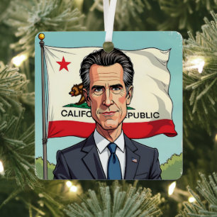 Gavin Newsom für Präsident Weihnachten Ornament Aus Metall