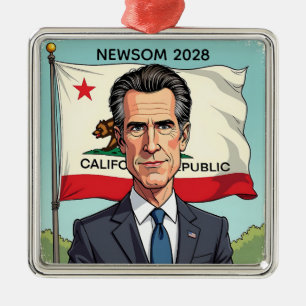 Gavin Newsom für Präsident Weihnachten Ornament Aus Metall