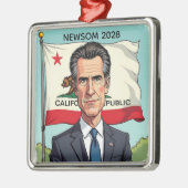 Gavin Newsom für Präsident Weihnachten Ornament Aus Metall (Links)