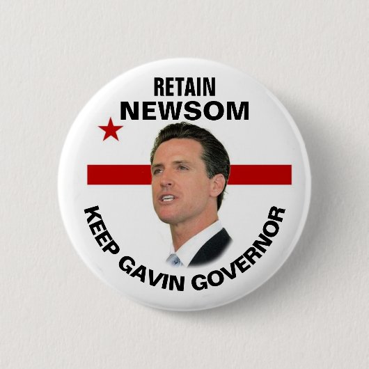 Gavin Newsom im Jahr 2021 erhalten Button (Vorderseite)