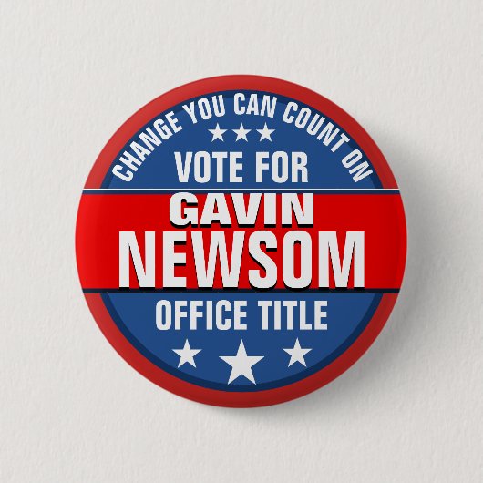 Gavin Newsom Political Button (Vorderseite)