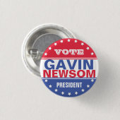 Gavin Newsom Präsident Button (Vorne & Hinten)