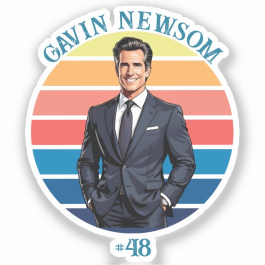 Gavin Newsom | Vintag #48 Aufkleber (Vorderseite)