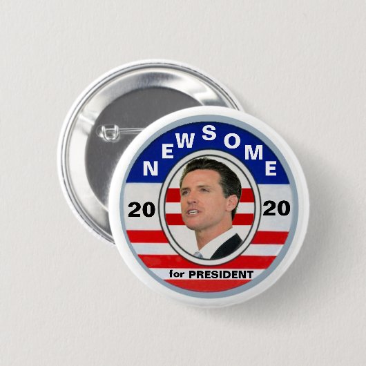 Gavin Newsome für Präsidenten 2020 Button (Vorne & Hinten)
