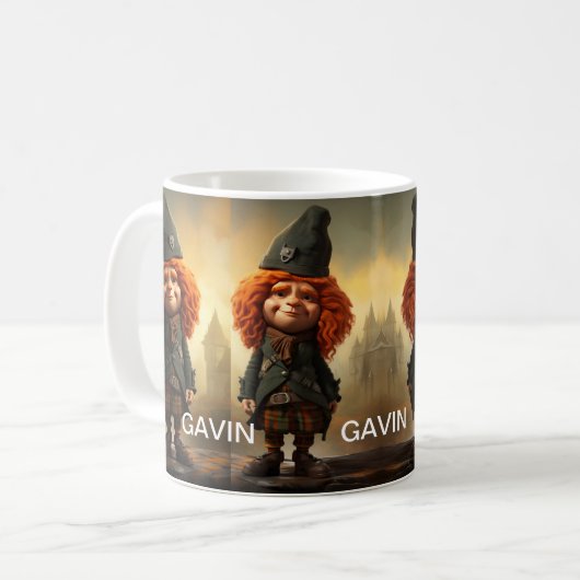 Gavin, The Wee Scottish Highlander Kaffeetasse (Vorderseite Links)