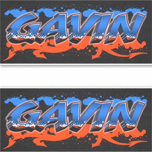 Gavin Vorname Name Graffiti Aufkleber Sticker (Vorderseite)
