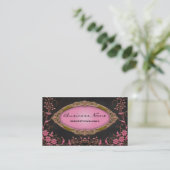 Gawdy Pink und Black Profile Business Cards Visitenkarte (Stehend Vorderseite)